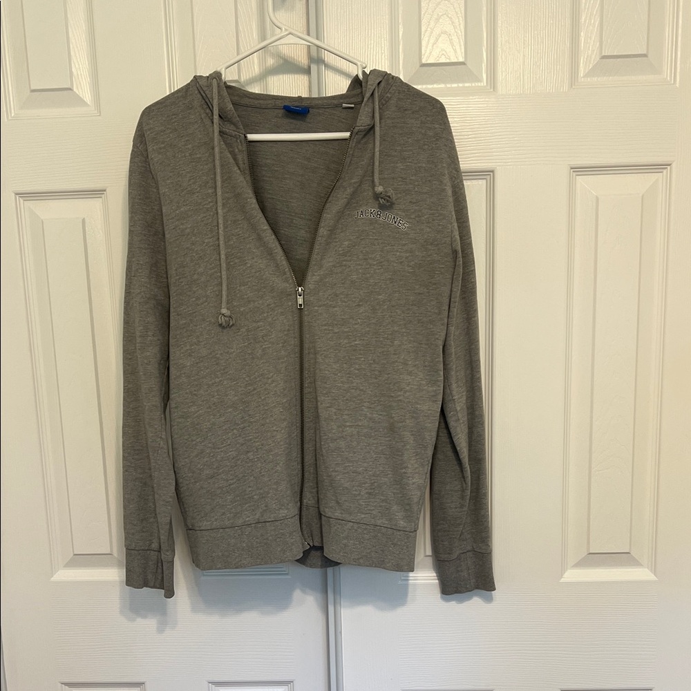 Jack and Jones Men's Zip-Up Gray Sweater